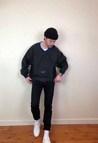 VINTAGE 90S SOFT SHELL JERSEY SWEATSHIRT BLACK XL
