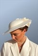 VINTAGE WHITE OCCASION ASCOT HAT