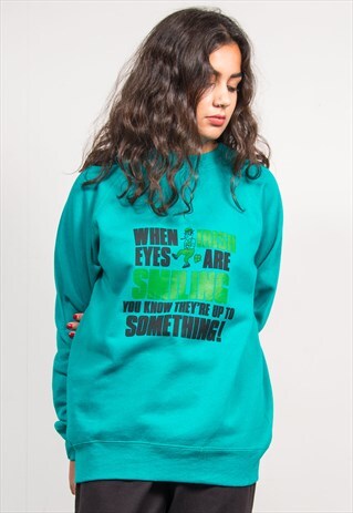 VINTAGE 90'S IRISH TEXT SLOGAN FUNNY JUMPER SWEATSHIRT