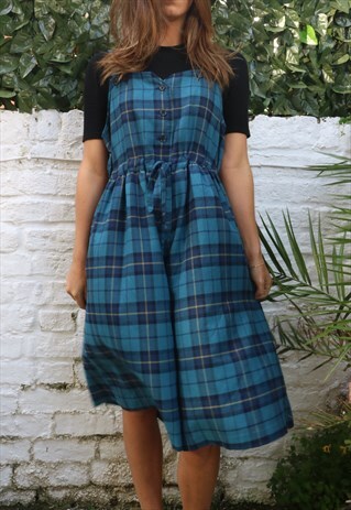 VINTAGE CHECK PINAFORE CULOTTES