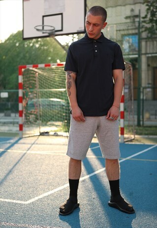 VINTAGE CHAMPION POLO T-SHIRT NAVY BLUE