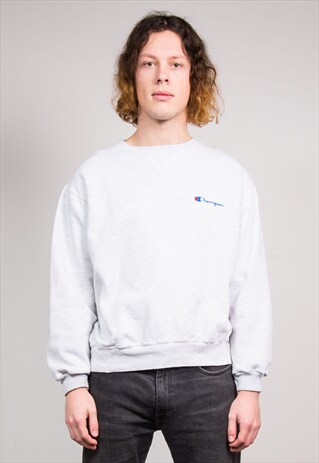 90'S VINTAGE LIGHT GREY CHAMPION SWEATSHIRT JUMPER