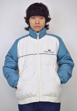 VINTAGE 90S SERGIO TACCHINI BLUE WHITE JACKET