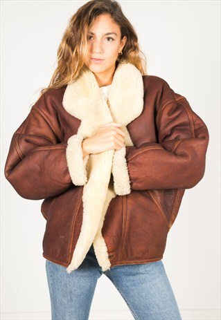 VINTAGE 80S WINTER SHEEPSKIN COAT / R009