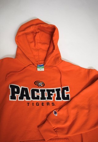 VINTAGE 90S CHAMPION ORANGE 'PACIFIC TIGERS' HOODIE