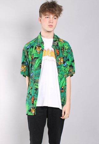 VINTAGE ABSTRACT CRAZY PATTERN SHIRT