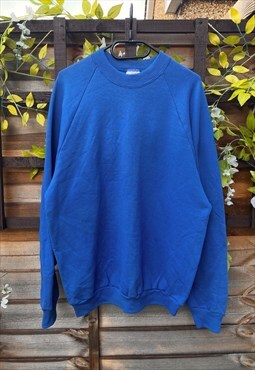 Vintage screen stars 1990s blue blank sweatshirt large 