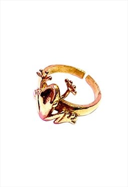 Gold Crazy Frog Ring Adjustable