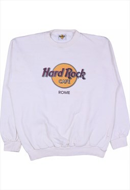 Hard Rock Cafe 90's Rome Crewneck Sweatshirt Large White