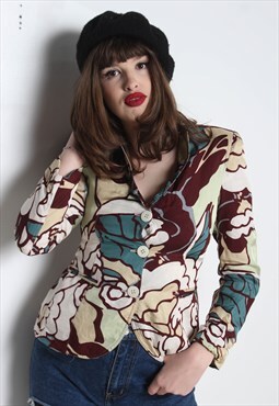 Vintage Armani Floral Patterned Blazer Jacket Multi RARE