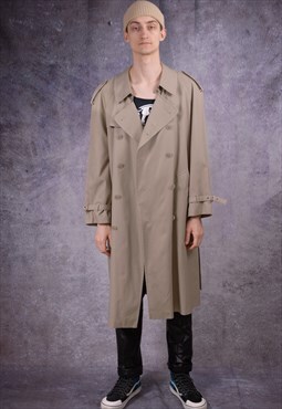 Vintage mens beige trench coat