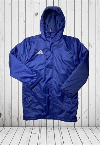 VINTAGE BLUE SMALL ADIDAS COAT W HOOD 