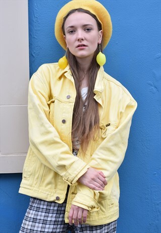 SUNSHINE YELLOW HAND DYED UP-CYCLED DENIM JACKET