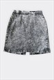 Acid Denim Wash Vintage Skirt with Bow