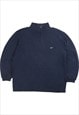 Vintage  Nike Sweatshirt Quarter Zip Swoosh Navy Blue Large