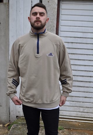 VINTAGE 90'S ADIDAS 1/4 ZIP NECK SWEATSHIRT
