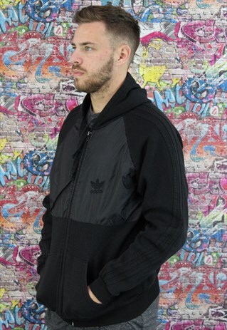 VINTAGE ADIDAS HOODIE/HOODED SWEATSHIRT. UNISEX SPORTSWEAR.