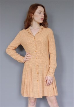 And Other Stories orange plaid shirt dress