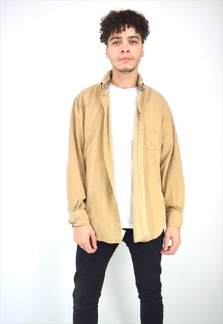 VINTAGE 90'S BURBERRY LIGHT BROWN CORDUROY SHIRT