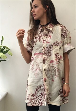 CRAZY PATTERN OVERSIZED RETRO VINTAGE UNISEX FESTIVAL SHIRT