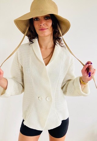 VINTAGE CREAM KNIT CARDIGAN