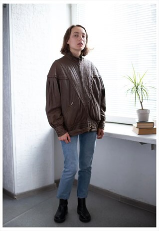 VINTAGE 80'S BROWN SOFT LEATHER JACKET