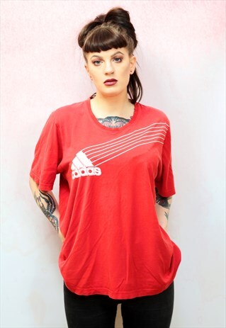 1990S VINTAGE RED BRANDED SPORT POLO T-SHIRT