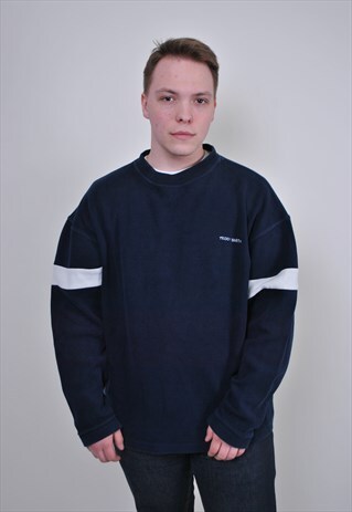90S BLACK MINIMALIST SWEATSHIRT, VINTAGE OVERSIZE PULLOVER