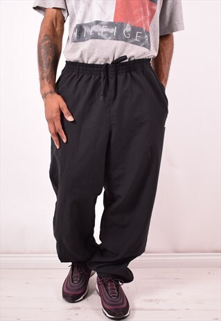 ADIDAS MENS VINTAGE TRACKSUIT TROUSERS XXL BLACK 90S