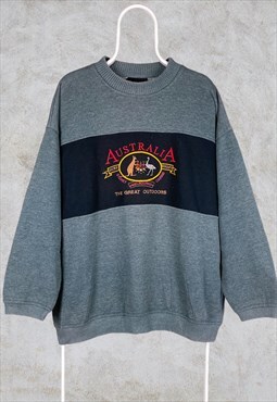 Vintage Australia Sweatshirt Embroidered Spell Out XL