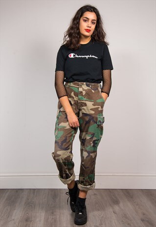 VINTAGE 90'S GRUNGE STYLE CAMOUFLAGE TROUSERS