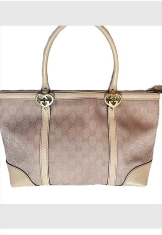 GUCCI GG CANVAS TOTE BAG PINK