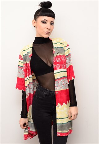 VINTAGE 90'S BOHO INDIE PATTERNED OVERSIZED SHIRT