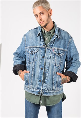 VINTAGE 80S LEVI'S BLANKET DENIM JACKET / S1543
