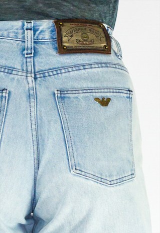 VINTAGE 80'S HIGH WAIST ARMANI DENIM MOM SHORTS