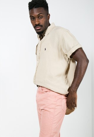 VINTAGE 80S POLO RALPH LAUREN SHORT SLEEVE SHIRT/ S4421