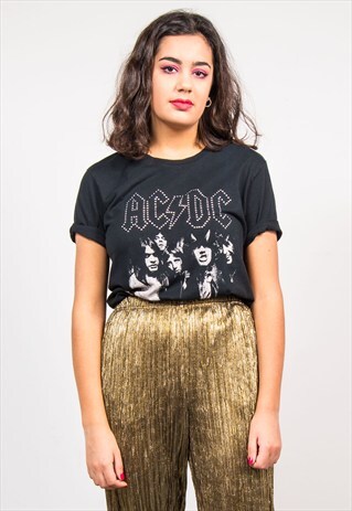 VINTAGE 90'S AC/DC ROCK BLACK BAND T-SHIRT