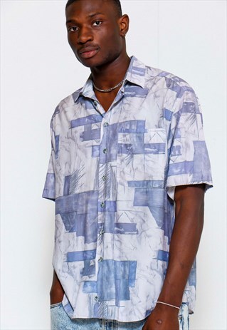VINTAGE 90S PURPLE PRINTED SHIRT