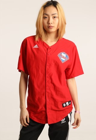 VINTAGE ADIDAS EMBROIDERED LOGO PHILLIES BASEBALL TOP