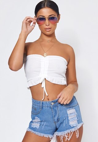 CARLY WHITE CROP TOP