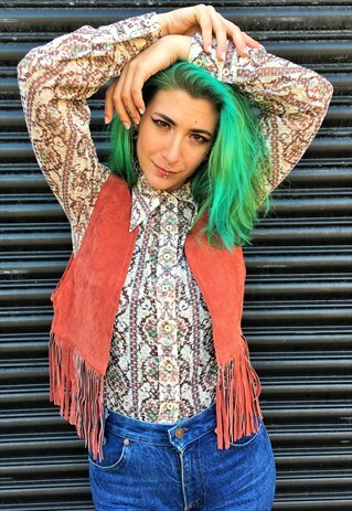 VINTAGE SUEDE TASSEL WAISTCOAT