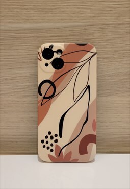 Doodle Leaves iPhone 13 Case 