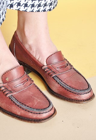 90S PREPPY LEATHER LOAFERS