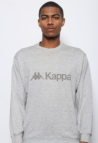 VINTAGE KAPPA BIG LOGO SPELLOUT LONG SLEEVE T-SHIRT GREY