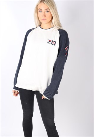 VINTAGE FILA SWEATSHIRT JUMPER SWEATER OVERSIZED L 90S