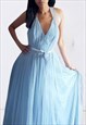 VINTAGE REVIVAL BLUE TULLE MAXI DRESS