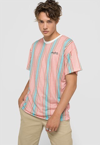 KAOTIKO DOWNTOWN T-SHIRT PINK AND TURQUOISE