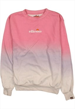 Vintage 90's Ellesse Sweatshirt Tie Dye Crew Neck Pink Large