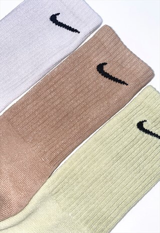 NIKE SOCKS MULTI PASTEL PACKS UNISEX FULL CREW (PACK OF 3)