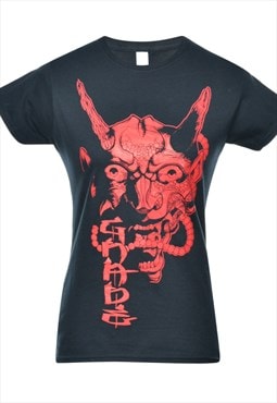 Vintage Black & Red Printed T-shirt - S